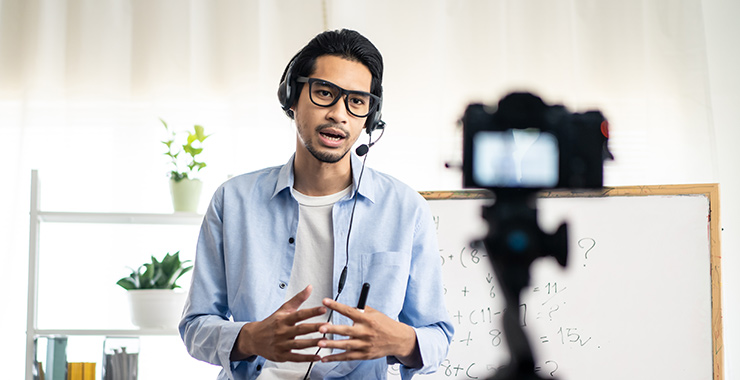 person talking to camera